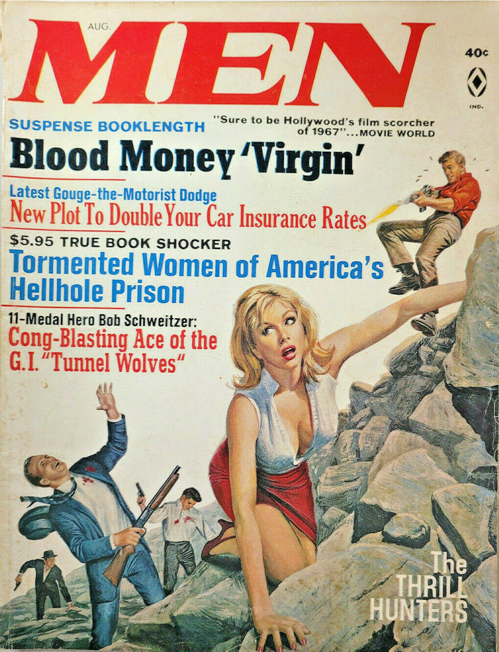 Men August 1967 magazine back issue Men magizine back copy 
