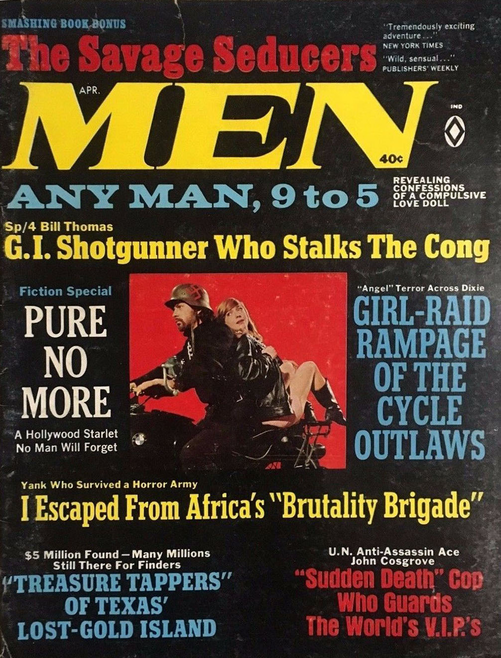 Men April 1968 magazine back issue Men magizine back copy 