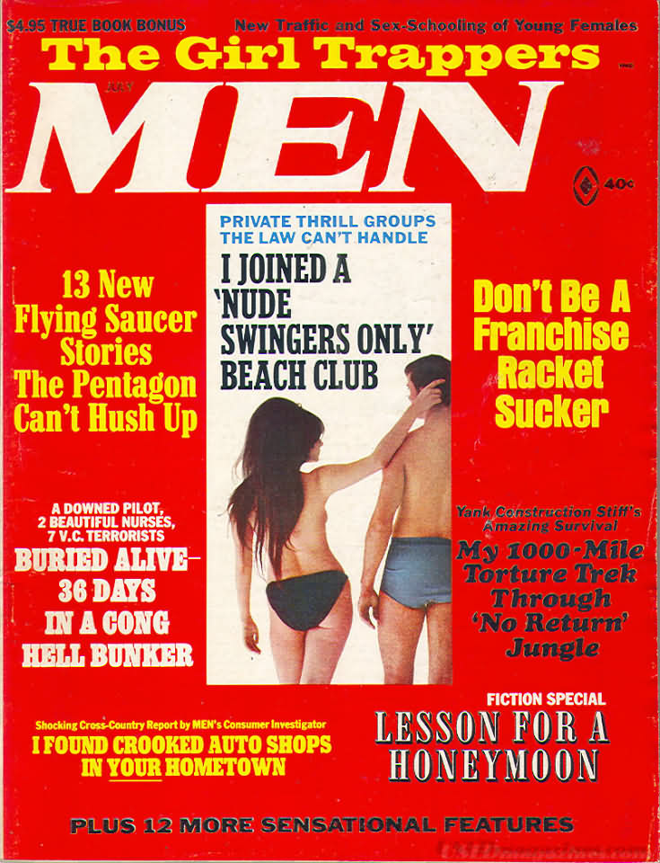 Men July 1968 magazine back issue Men magizine back copy 