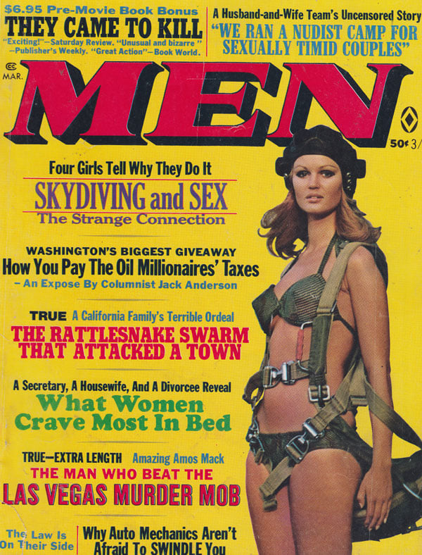 Men March 1970 magazine back issue Men magizine back copy men magazine 1970 back issues sexy erotic fiction war stories book bonus sex articles sexy women nud