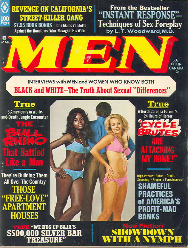 Men March 1971 magazine back issue Men magizine back copy 