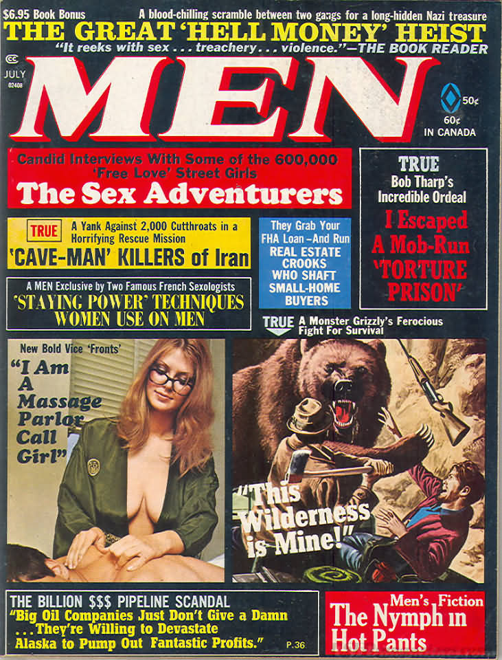 Men July 1971 magazine back issue Men magizine back copy 