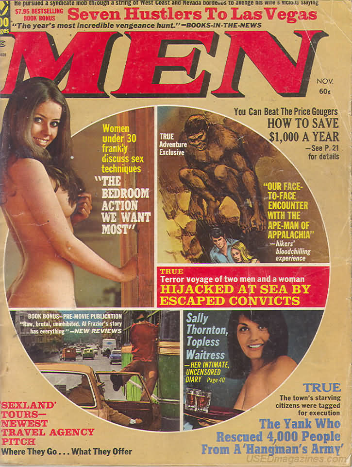 Men November 1972 magazine back issue Men magizine back copy 