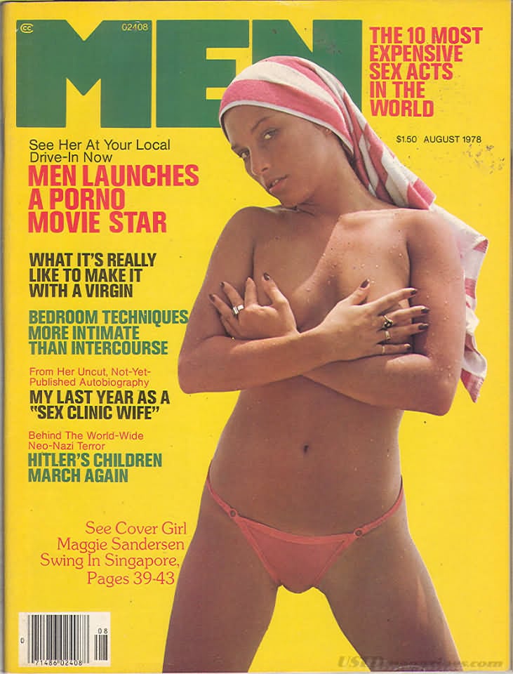 Men August 1978 magazine back issue Men magizine back copy 