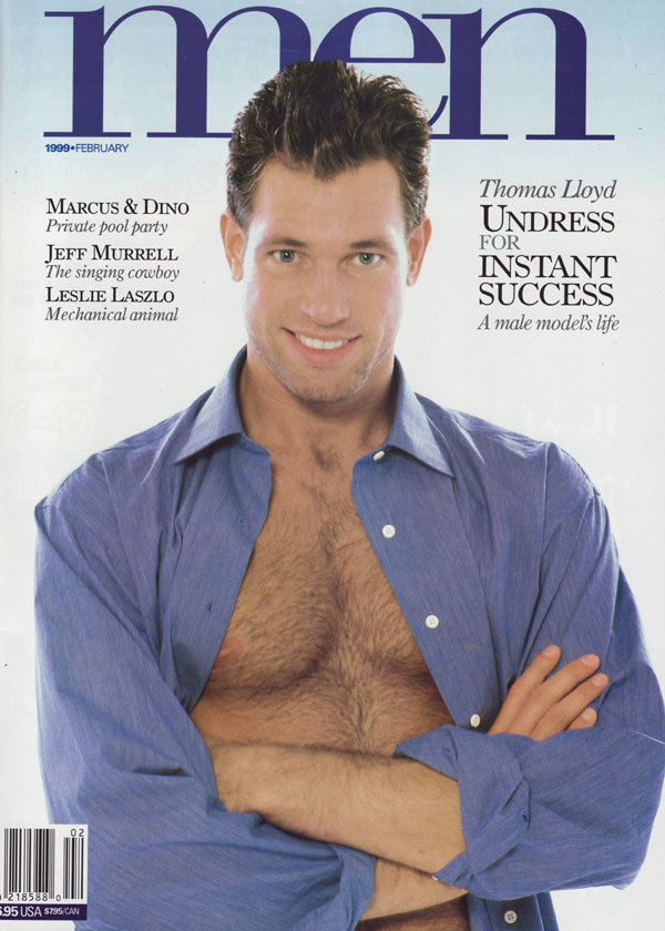 Men February 1999 magazine back issue Men magizine back copy marcus and dino private pool party jeff murrell the singing cowboy leslie laszlo mechanical animal t