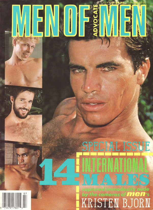 Men of Advocate Men July 1988 magazine back issue Men of Advocate Men magizine back copy special international males captured immodestly nude Kristen Bjorn Woody Traynor brad foremen peter 