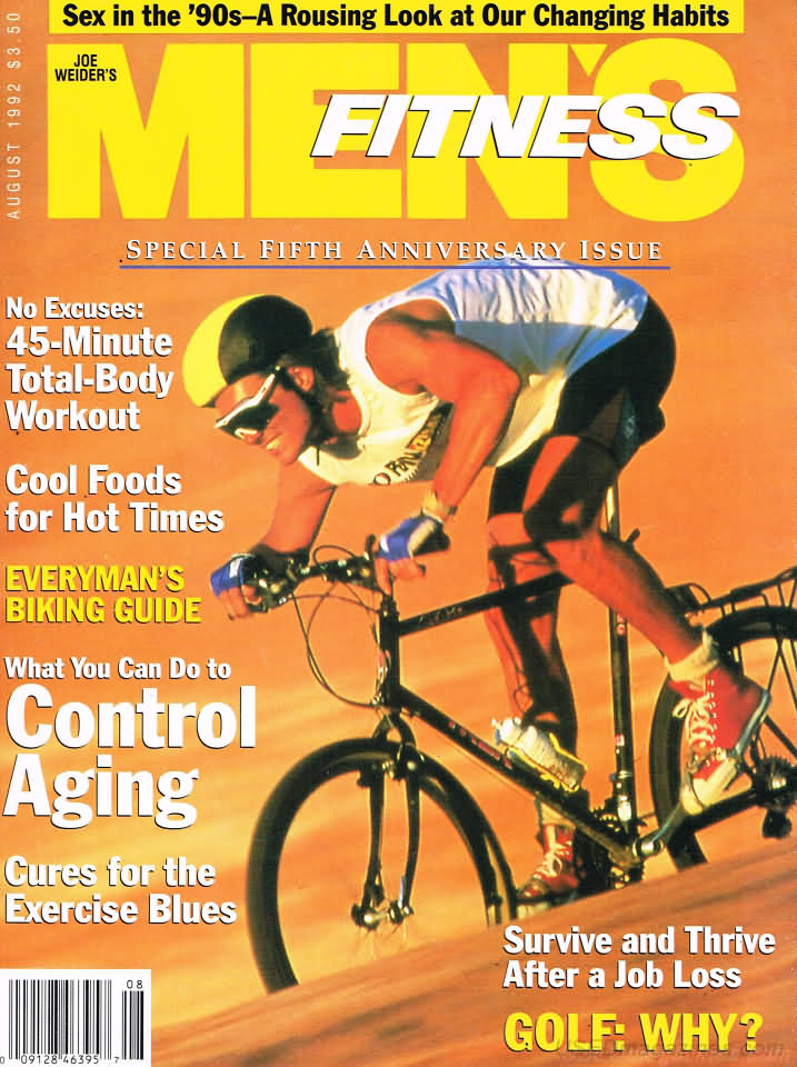 Men's Fitness August 1992 magazine back issue Men's Fitness magizine back copy Men's Fitness August 1992  Mens Magazine Back Issue Published by American Media. How the Best Man Wins. No Excuses: 45-Minute  Total - Body Workout.
