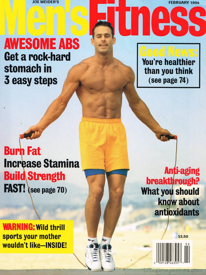 Men's Fitness February 1994 magazine back issue Men's Fitness magizine back copy Men's Fitness February 1994  Mens Magazine Back Issue Published by American Media. How the Best Man Wins. Awesome ABS Get A Rock - Hard Stomach In 3 Easy Steps.