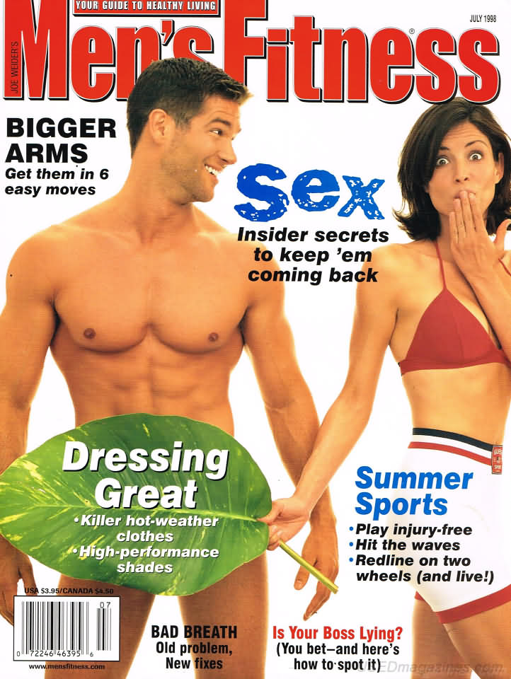 Men's Fitness July 1998 magazine back issue Men's Fitness magizine back copy Men's Fitness July 1998  Mens Magazine Back Issue Published by American Media. How the Best Man Wins. Bigger Arms Get Them In 6 Easy Moves.