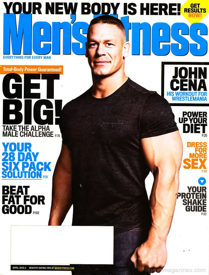 Men's Fitness April 2013 magazine back issue Men's Fitness magizine back copy Men's Fitness April 2013  Mens Magazine Back Issue Published by American Media. How the Best Man Wins. Total - Body Power Guaranteed! Get Big! Take The Alpha Male Challenge.