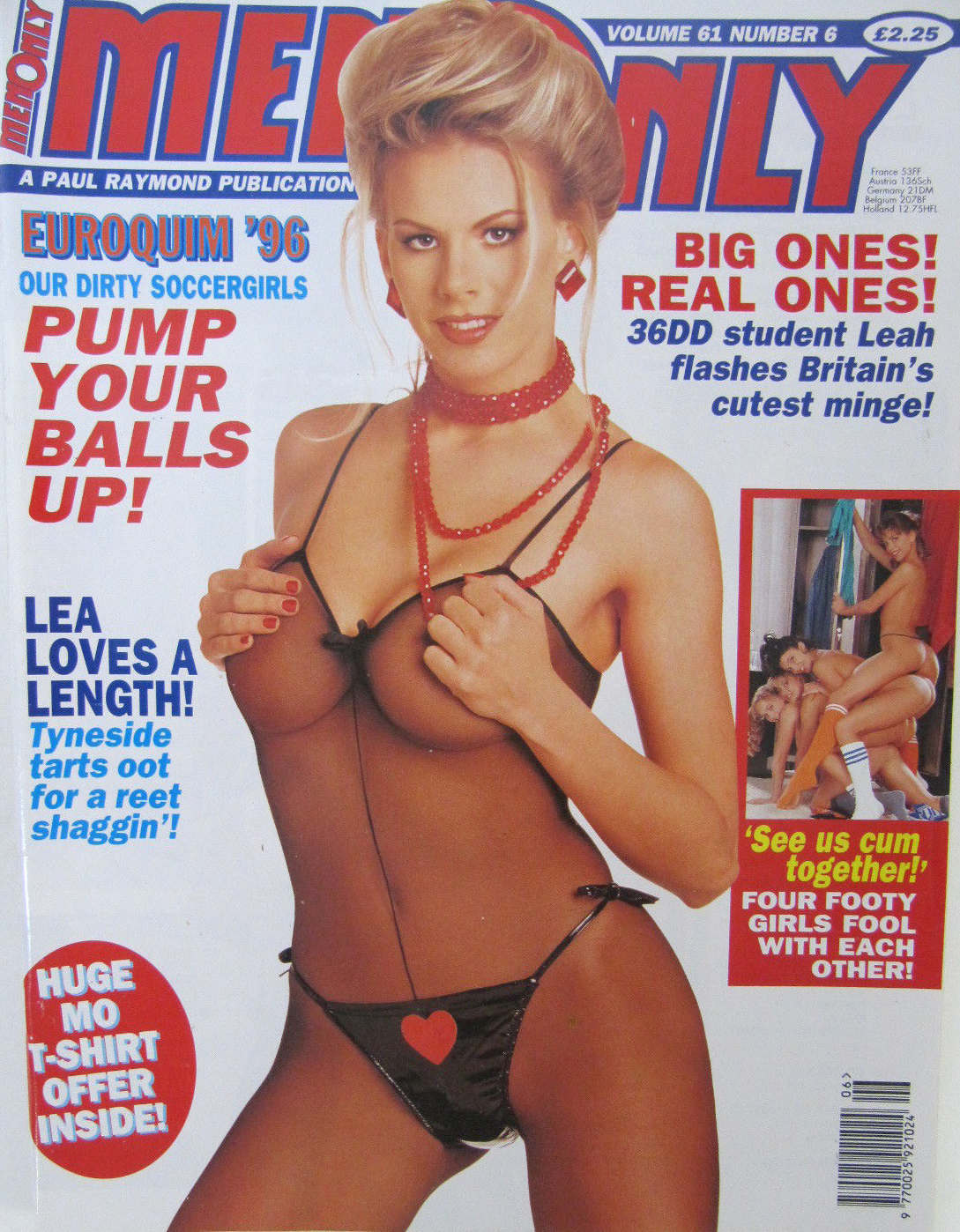 Men Only Vol. 61 # 6, , Euroquim '96 Our Dirty Soccergirls Pump Your Balls Up!
