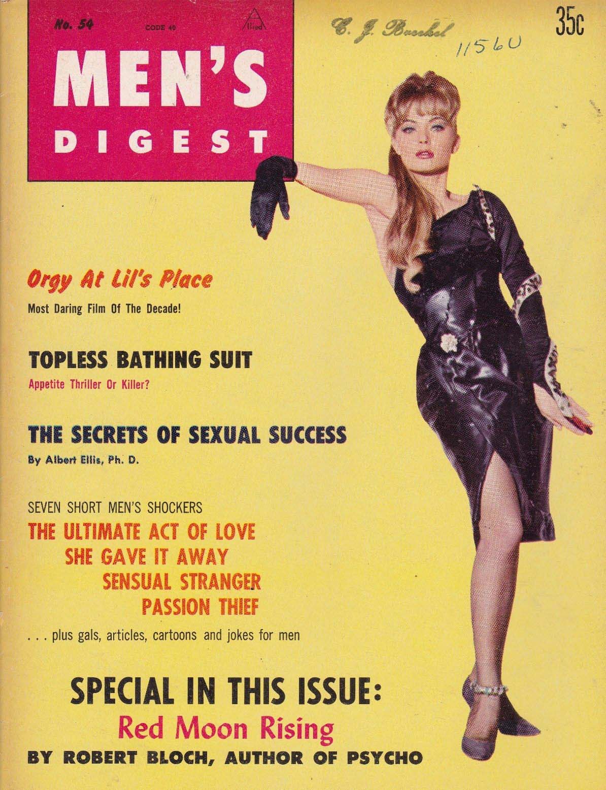 Men's Digest # 54 magazine back issue Men's Digest magizine back copy 