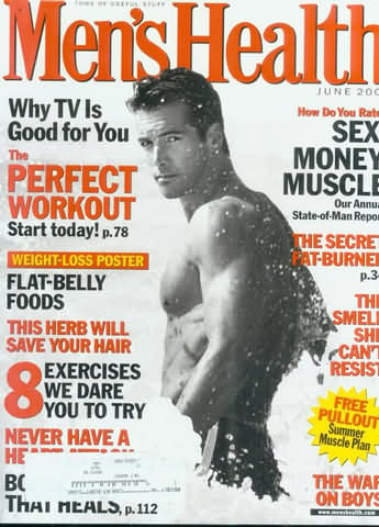 Men's Health June 2000 magazine back issue Men's Health magizine back copy Men's Health June 2000 Mens Health & Fitness Magazine Back Issue Published by Hearst Publishing in New York, USA. Why TV Is Good For You.