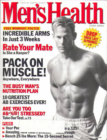 Men's Health June 2001 magazine back issue Men's Health magizine back copy Men's Health June 2001 Mens Health & Fitness Magazine Back Issue Published by Hearst Publishing in New York, USA. Free Workout Poster Incredible Arms In Just 3 Weeks.