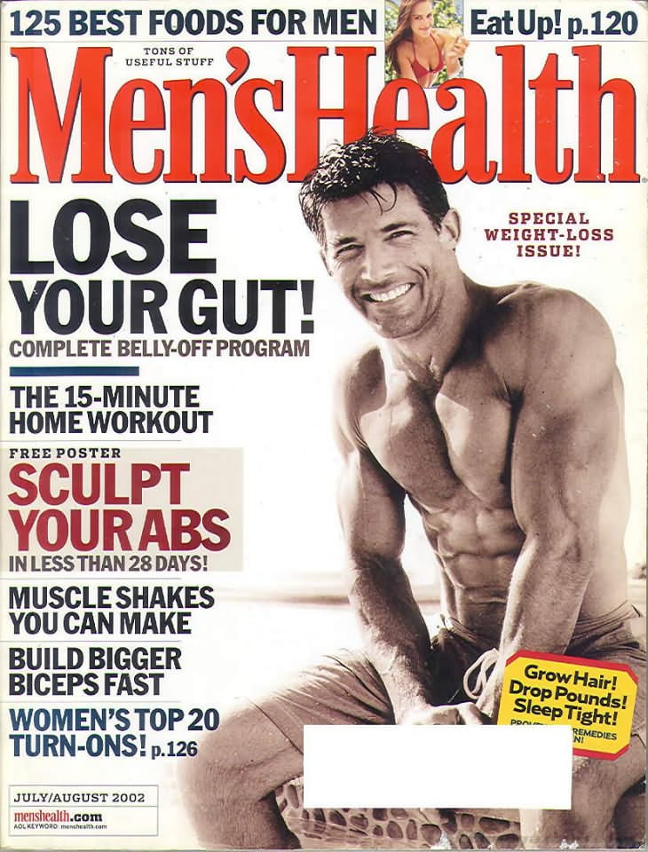 Men's Health July/August 2002 magazine back issue Men's Health magizine back copy Men's Health July/August 2002 Mens Health & Fitness Magazine Back Issue Published by Hearst Publishing in New York, USA. Lose Your Gut! Complete Belly-Off Program.