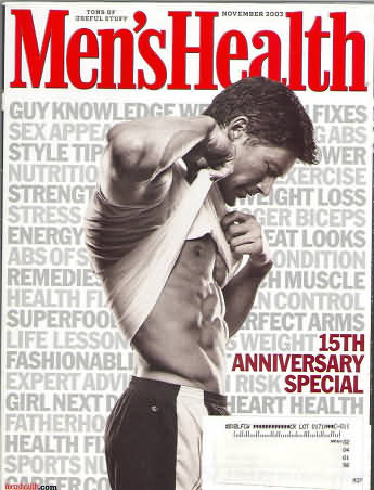 Men's Health November 2003 magazine back issue Men's Health magizine back copy Men's Health November 2003 Mens Health & Fitness Magazine Back Issue Published by Hearst Publishing in New York, USA. 15th Anniversary Special.