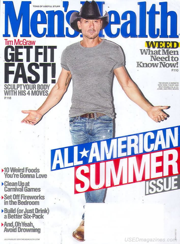 Men's Health July/August 2014 magazine back issue Men's Health magizine back copy Men's Health July/August 2014 Mens Health & Fitness Magazine Back Issue Published by Hearst Publishing in New York, USA. 10 Weird Foods You're Gonna Love.