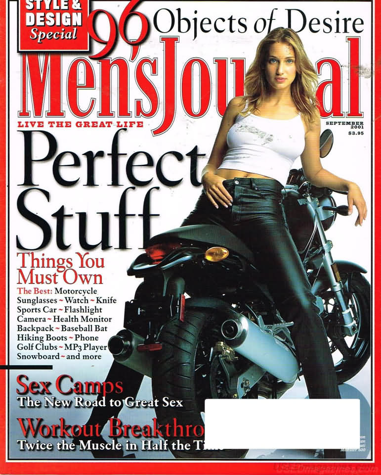 Men's Journal September 2001 magazine back issue Men's Journal magizine back copy Men's Journal September 2001 Mens Lifestyle Outdoor Living Magazine Back Issue Published by American Media Publishing Group. 96 Objects Of Desire.