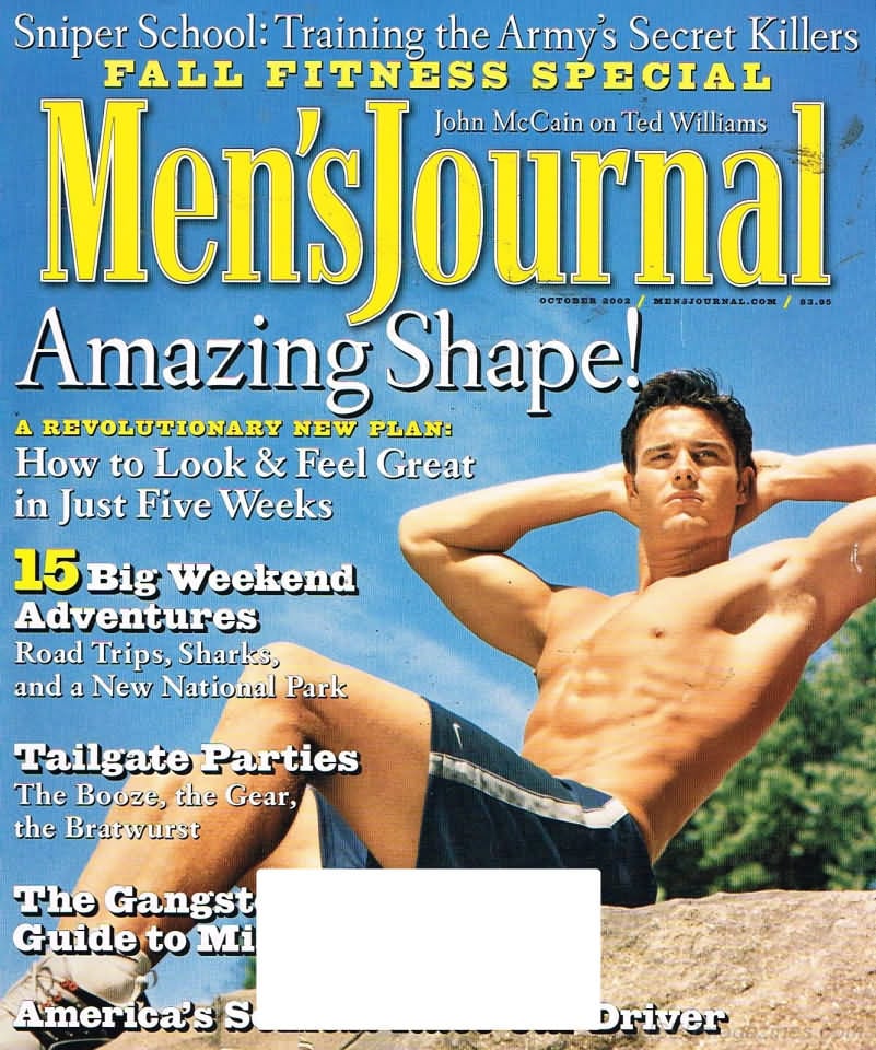 Men's Journal October 2002 magazine back issue Men's Journal magizine back copy Men's Journal October 2002 Mens Lifestyle Outdoor Living Magazine Back Issue Published by American Media Publishing Group. Sniper School; Training The Army''s Secret Killers.