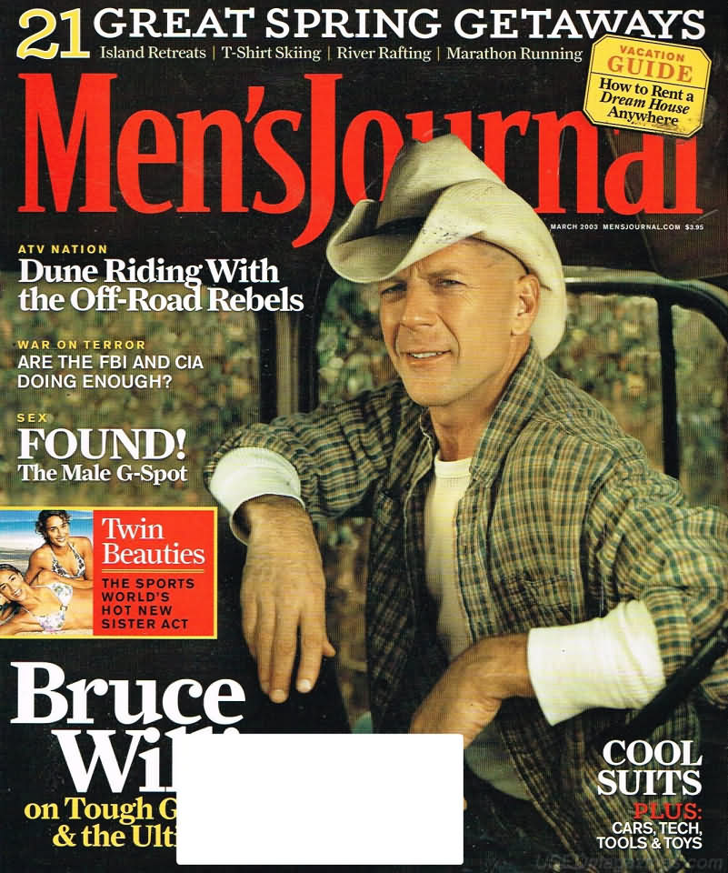 Men's Journal March 2003 magazine back issue Men's Journal magizine back copy Men's Journal March 2003 Mens Lifestyle Outdoor Living Magazine Back Issue Published by American Media Publishing Group. 21 Great Spring Getaways.