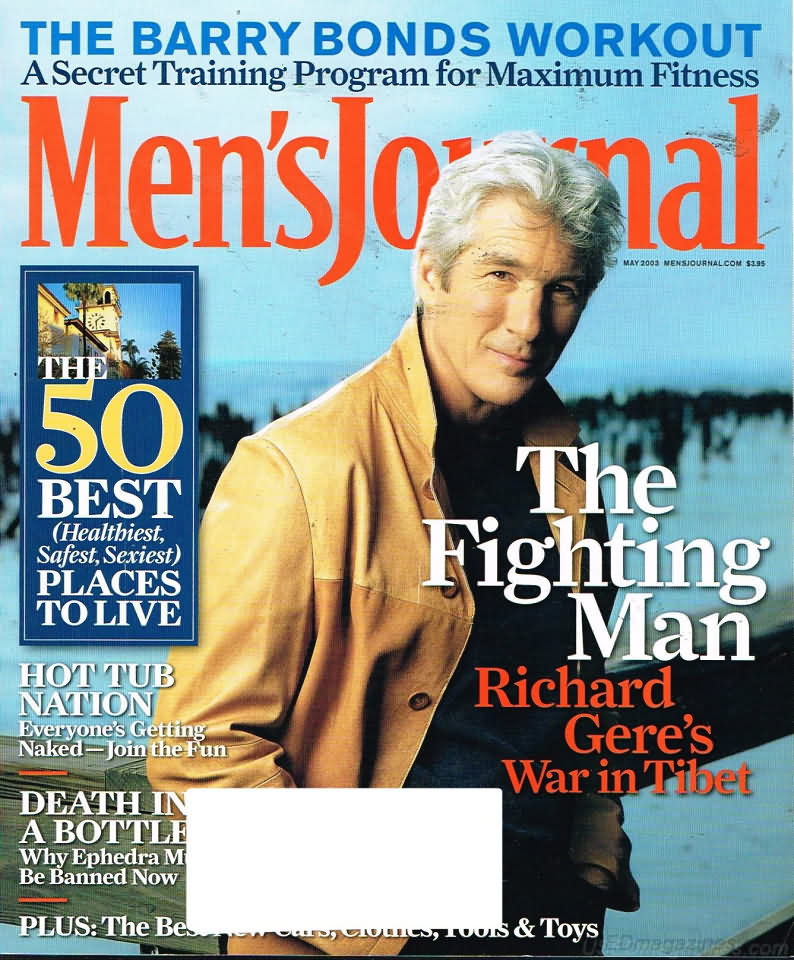 Men's Journal May 2003 magazine back issue Men's Journal magizine back copy Men's Journal May 2003 Mens Lifestyle Outdoor Living Magazine Back Issue Published by American Media Publishing Group. The Barry Bonds Workout.