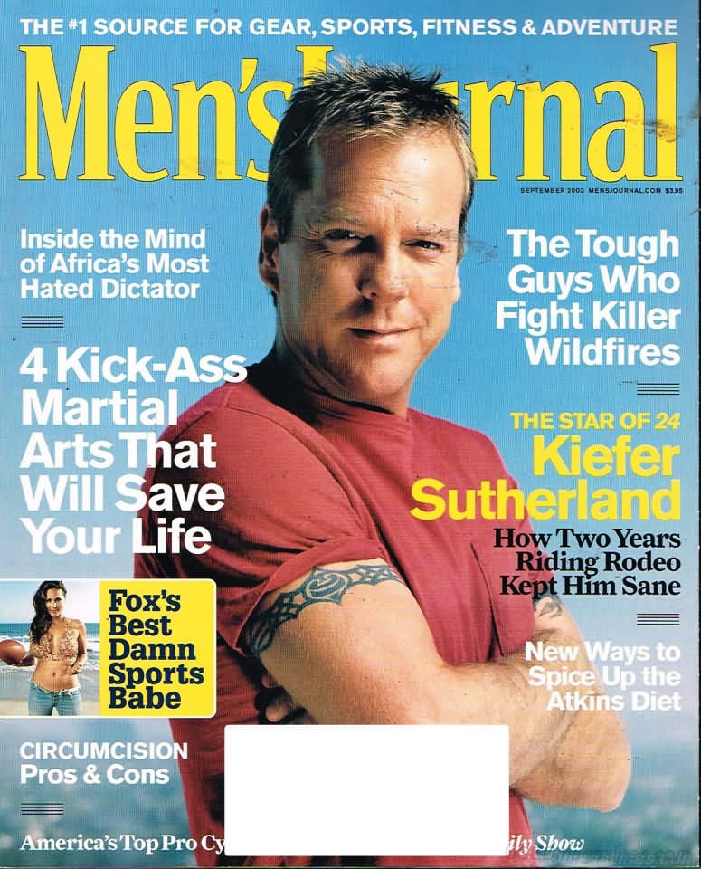 Men's Journal September 2003 magazine back issue Men's Journal magizine back copy Men's Journal September 2003 Mens Lifestyle Outdoor Living Magazine Back Issue Published by American Media Publishing Group. 4 Kick - Ass  Martial Arts That Will Save Your Life.