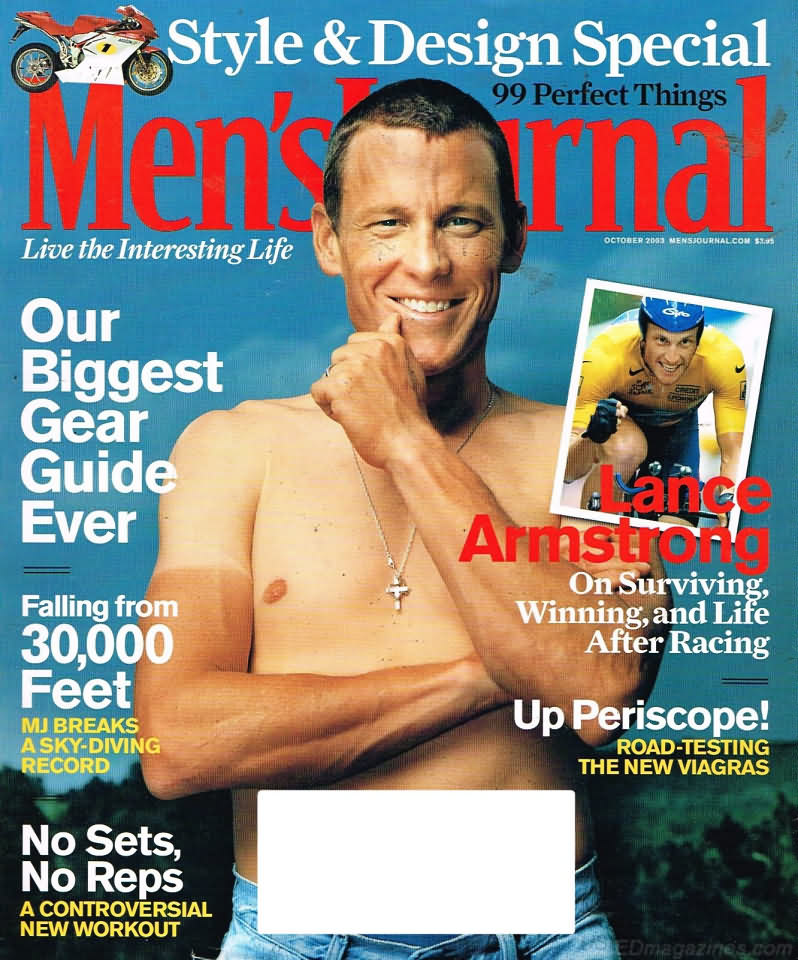 Men's Journal October 2003 magazine back issue Men's Journal magizine back copy Men's Journal October 2003 Mens Lifestyle Outdoor Living Magazine Back Issue Published by American Media Publishing Group. Our Biggest Gear Guide Ever.