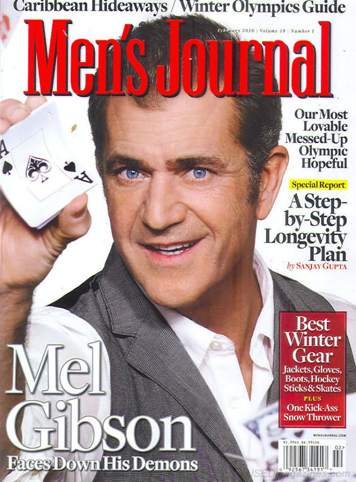 Men's Journal February 2010 magazine back issue Men's Journal magizine back copy Men's Journal February 2010 Mens Lifestyle Outdoor Living Magazine Back Issue Published by American Media Publishing Group. Covergirl Mel Gibson.