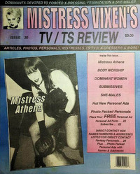 Mistress Vixen's TV/TS Review # 30 magazine back issue