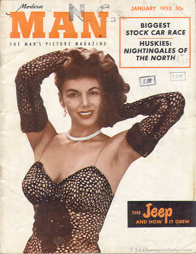 Modern Man January 1953 magazine back issue Modern Man magizine back copy Modern Man January 1953 Adult Mens Softcore Porn Magazine Back Issue Published by Publishers Development Corp. Biggest Stock Car Race.