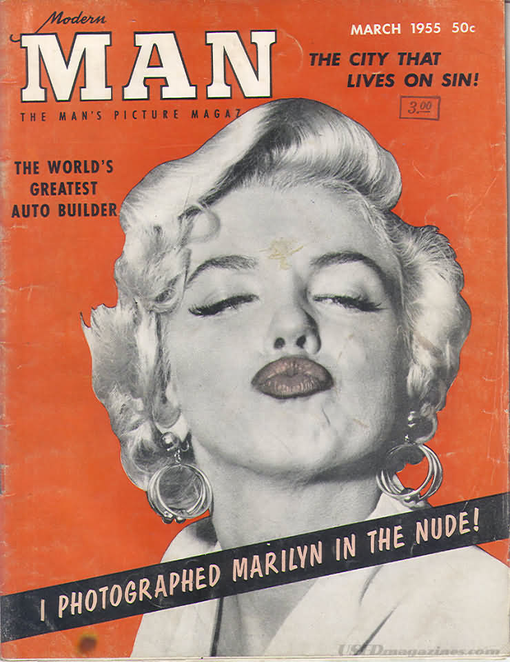 Modern Man March 1955 magazine back issue Modern Man magizine back copy Modern Man March 1955 Adult Mens Softcore Porn Magazine Back Issue Published by Publishers Development Corp. The City That Lives On Sin!.