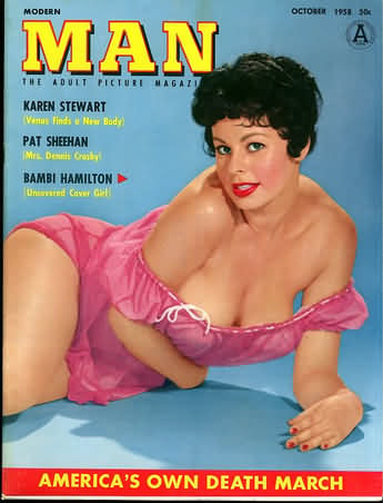 Modern Man October 1958 magazine back issue Modern Man magizine back copy Modern Man October 1958 Adult Mens Softcore Porn Magazine Back Issue Published by Publishers Development Corp. Karen Stewart (Venus Finds A New Body).
