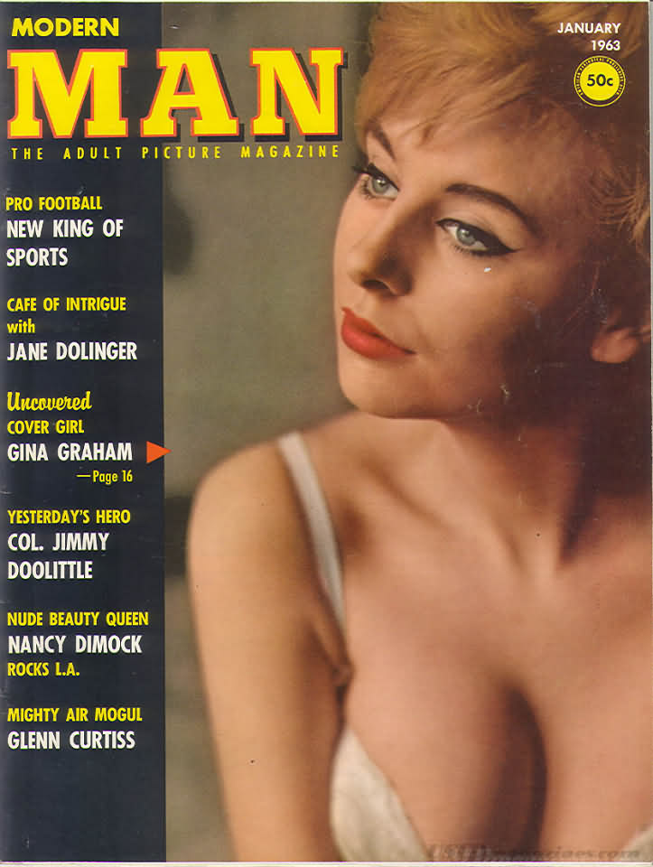 Modern Man January 1963 magazine back issue Modern Man magizine back copy Modern Man January 1963 Adult Mens Softcore Porn Magazine Back Issue Published by Publishers Development Corp. Pro Football New King Of Sports.