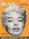 Modern Man August 1955 magazine back issue cover image