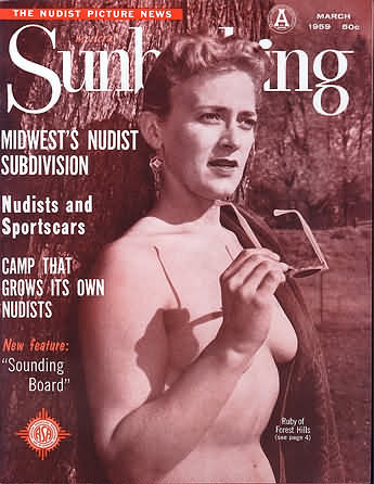 Modern Sunbathing March 1959 magazine back issue Modern Sunbathing magizine back copy Modern Sunbathing March 1959 Adult Magazine Back Issue Published Modern Sunbathing and Hygiene. Midwest's Nudist Subdivision.