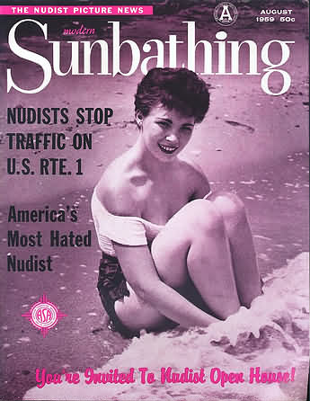 Modern Sunbathing August 1959 magazine back issue Modern Sunbathing magizine back copy Modern Sunbathing August 1959 Adult Magazine Back Issue Published Modern Sunbathing and Hygiene. Nudists Stop Traffic On U.S. RTE.1.