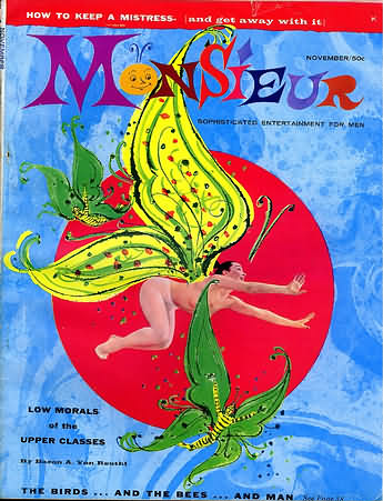 Monsieur November 1958 magazine back issue Monsieur magizine back copy 