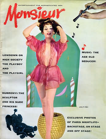 Monsieur July 1959 magazine back issue Monsieur magizine back copy 