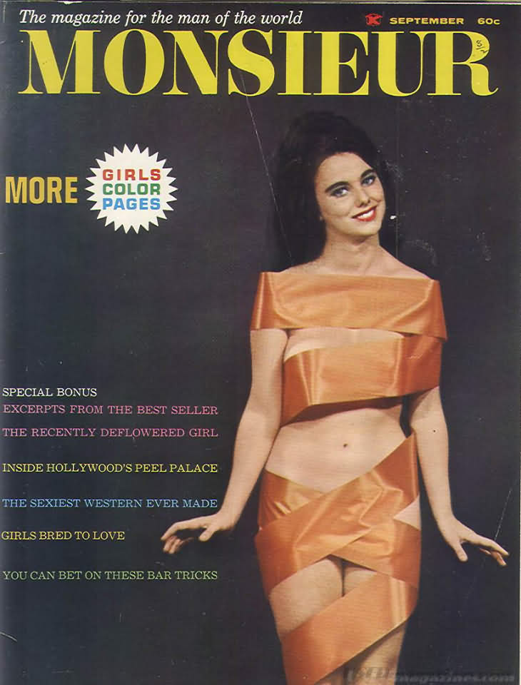 Monsieur September 1965 magazine back issue Monsieur magizine back copy 