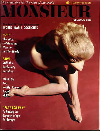 Monsieur February 1967 magazine back issue Monsieur magizine back copy 