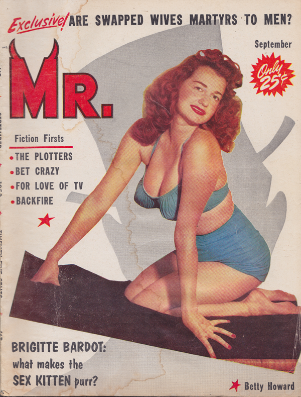 Mr. September 1958 magazine back issue Mr. magizine back copy Brigitte Bardot,  Love of TV, SKIN SHOWS IN JAPAN, BULLFIGHTING, SEX KITTEN,Swapped Wives 
