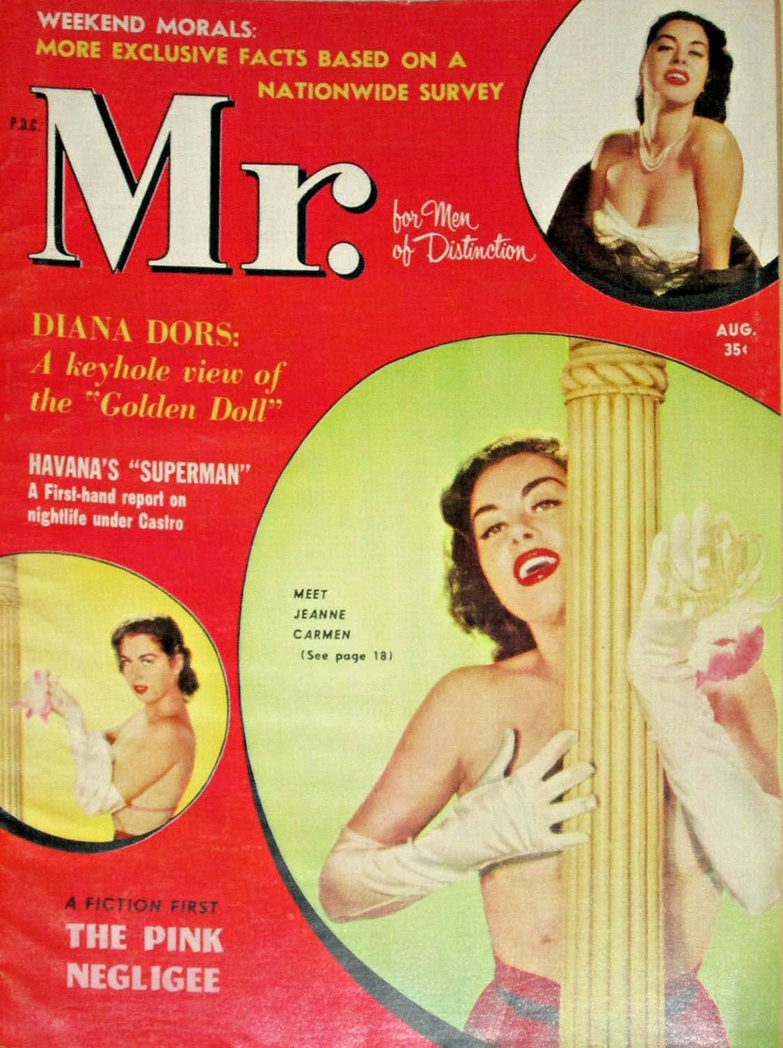 Mr. August 1959 magazine back issue Mr. magizine back copy 