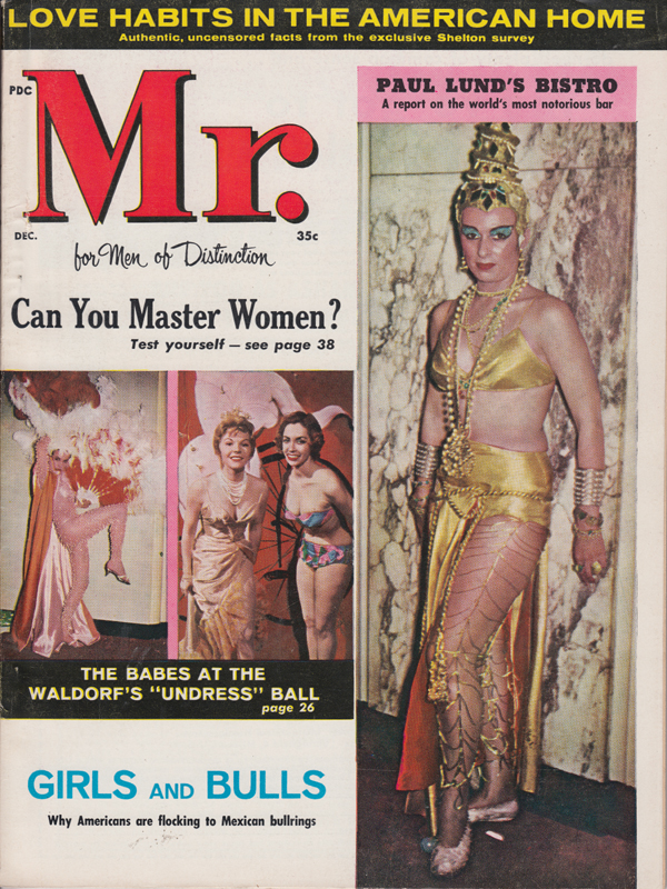 Mr. December 1960 magazine back issue Mr. magizine back copy can you master women paul laund bistor girls and bulls americans flocking to mexican bullrings babes