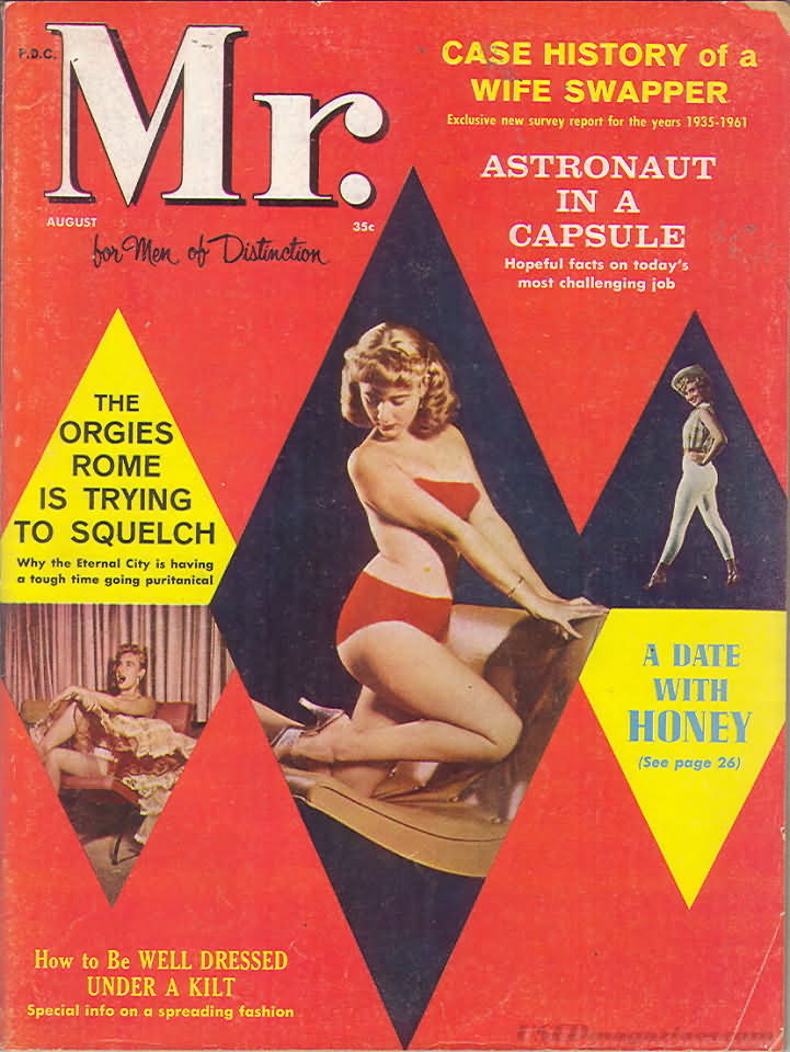 Mr. August 1961 magazine back issue Mr. magizine back copy 