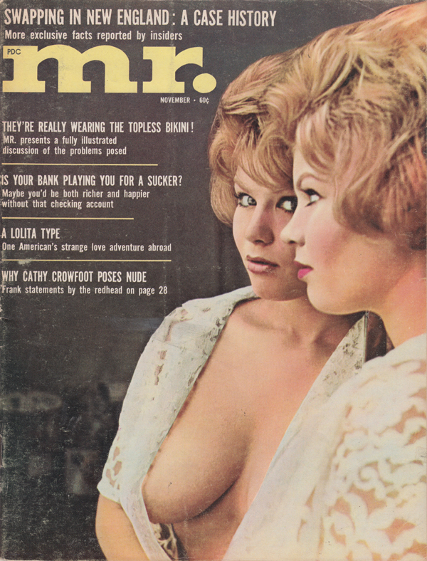 Mr November 1964 magazine back issue Mr. magizine back copy they're wearing the topless bikini is your bank playing you for a sucker a lolita type one american'