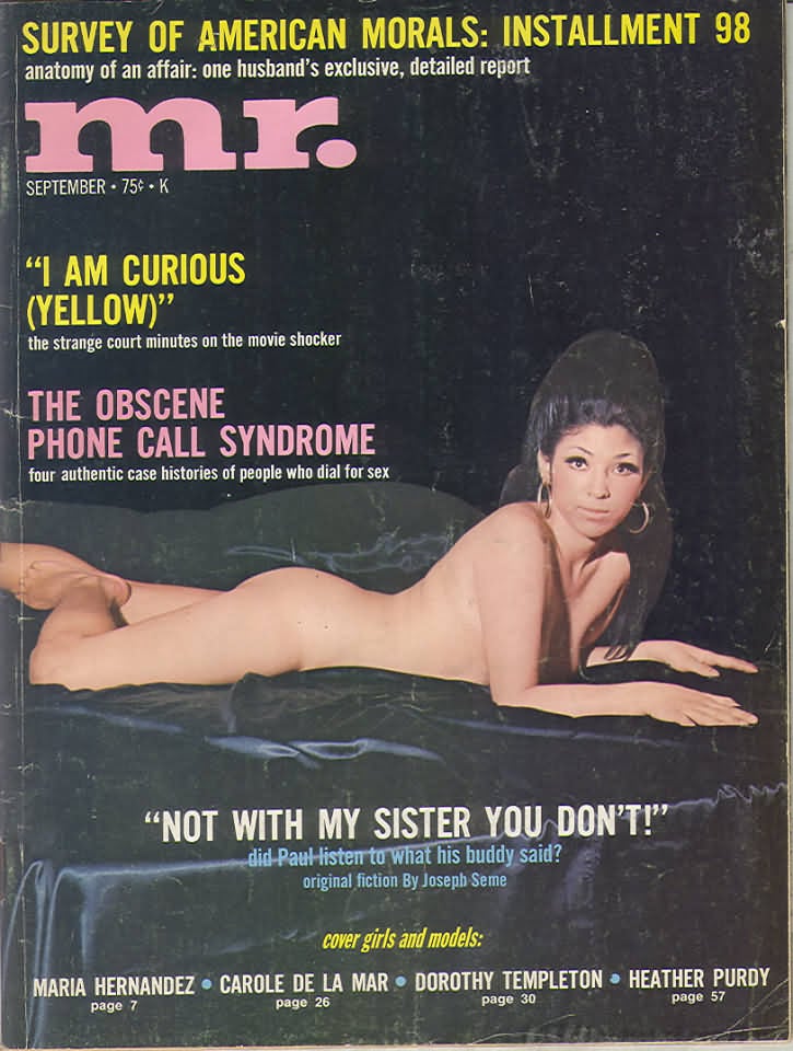 Mr. September 1969 magazine back issue Mr. magizine back copy 