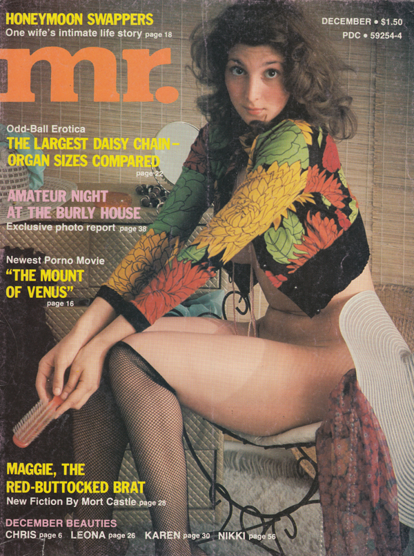 Mr. December 1975 magazine back issue Mr. magizine back copy honeymoon swappers intimate life story largest daisy chain organ sized compared amateur night at the