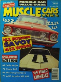 Muscle Cars of the 1960s July/August 1992 magazine back issue