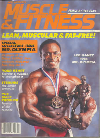 Muscle & Fitness February 1985 magazine back issue Muscle & Fitness magizine back copy Muscle & Fitness February 1985 bodybuilding magazine back issue founded by Canadian entrepreneur Joe Weider in 1935. Special Collectors Issue Mr. Olympia.
