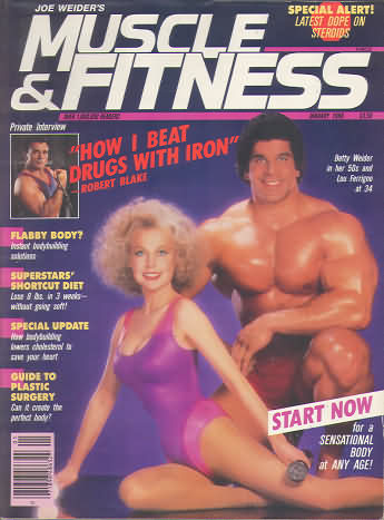 Muscle & Fitness January 1986 magazine back issue Muscle & Fitness magizine back copy Muscle & Fitness January 1986 bodybuilding magazine back issue founded by Canadian entrepreneur Joe Weider in 1935. How I Beat Drugs With Iron Robert Blake.